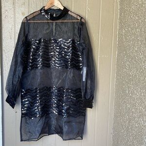 Modcloth sheer sequin dress